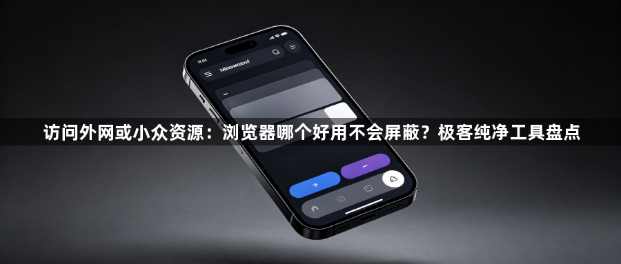 访问外网或小众资源：浏览器哪个好用不会屏蔽？极客纯净工具盘点1