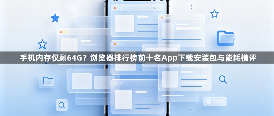 手机内存仅剩64G?浏览器排行榜前十名App下载安装包与能耗横评1