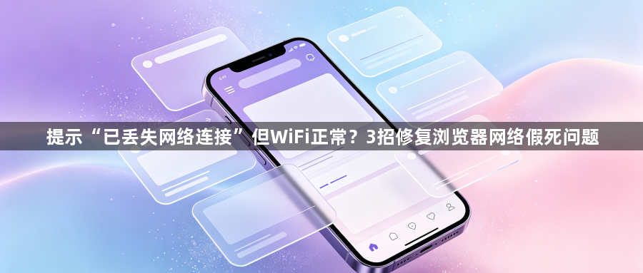 提示“已丢失网络连接”但WiFi正常？3招修复浏览器网络假死问题1